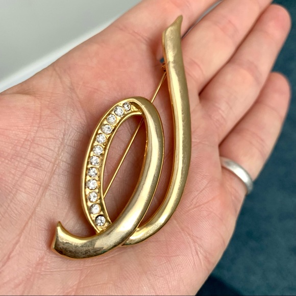 Fancy abstract vintage swoop brooch, EUC - Picture 6 of 6